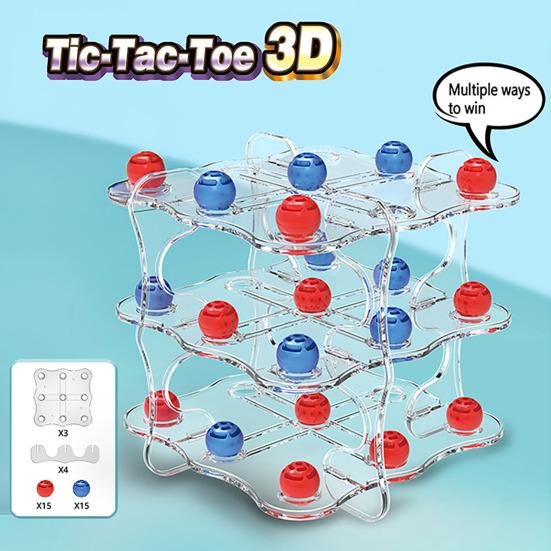 3D Шахматная Доска Настольная Игра Тренировка Логического Мышления 2 Игрока Дети Взрослые Образовательная Прозрачная 3D Шахматная Доска Игрушка Малыши Мальчики Девочки Праздничный Подарок