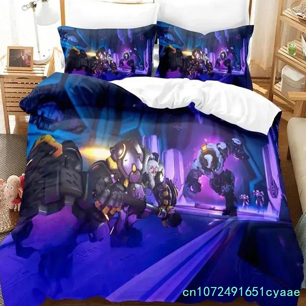 Игровой Постельный Набор Overwatchs Мальчики Девочки Размер Твин Королева Пододеяльник Наволочка Кровать Мальчики Взрослые Мода Домашний Текстиль