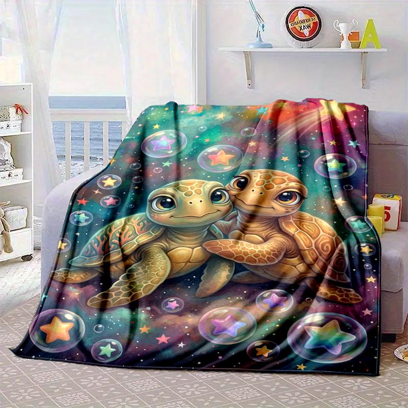 Underwater two Sea Turtles Blanket Flannel Blanket Throw Blanket Sofa Cover Blanket Soft Premium Blanket Picnic Blanket Tv Blanket Gifts