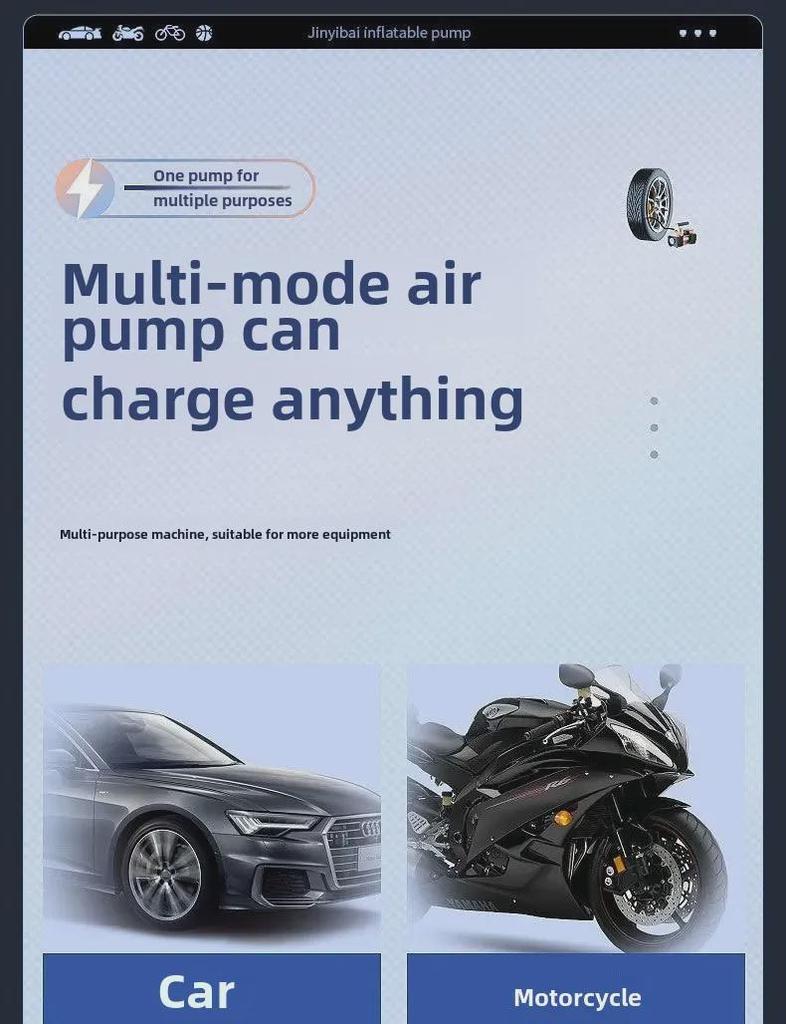 High-Power Portable Dual Cylinder Electric Car Air Pump