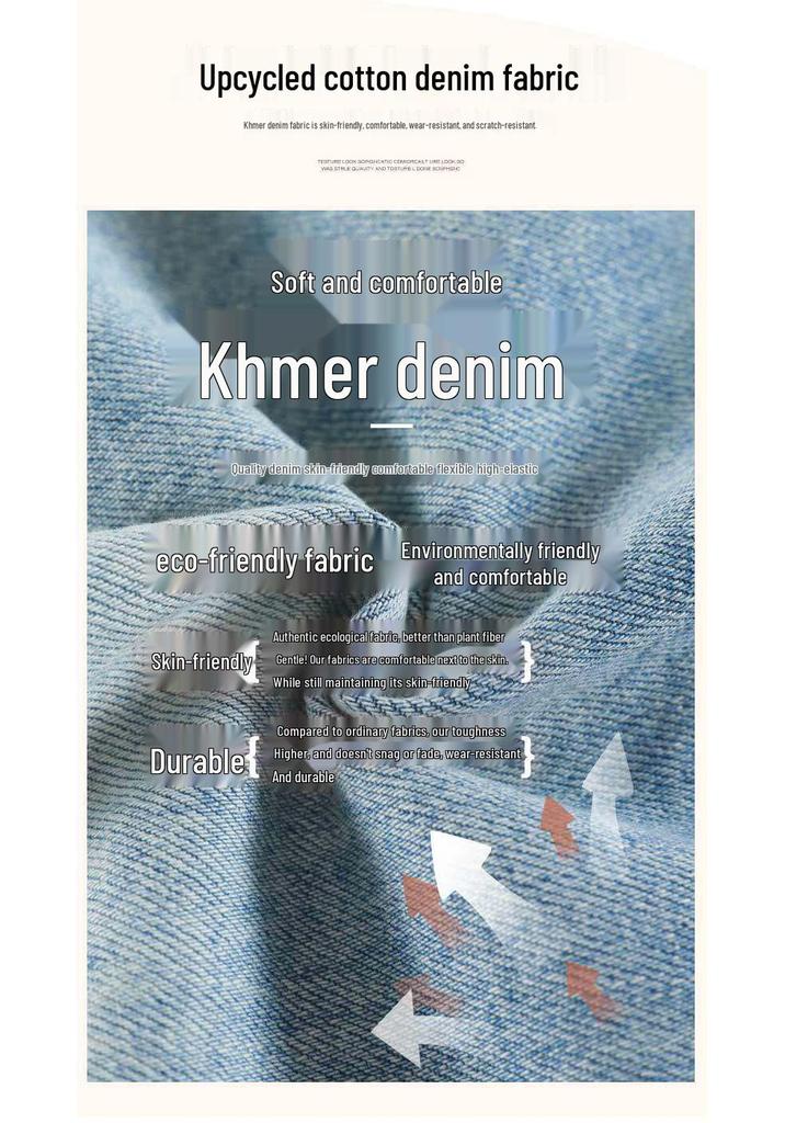 Женские джинсовые шорты с высокой талией А-силуэта с кружевной отделкой