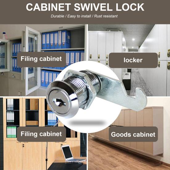 Замок картотечного шкафа Устойчив к ржавчине Простота установки Прочный Широкий спектр применения Простое управление Противоугонная защита из цинкового сплава Одностворчатый эксцентриковый замок Домашние поставки