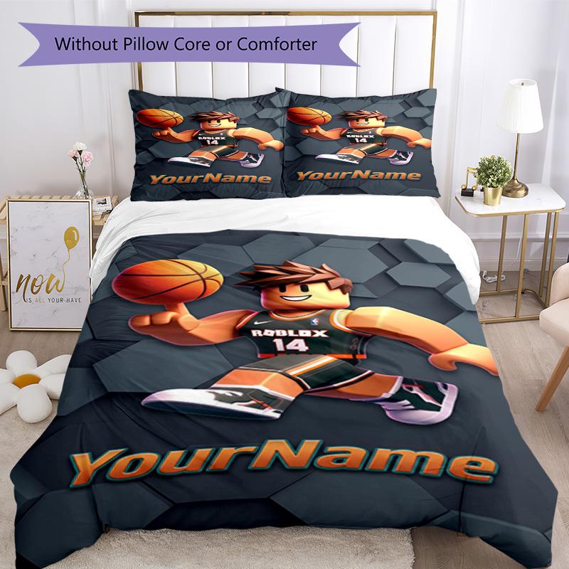 Roblox 487 Customize your name Bedding Set Breathable Duvet Cover with Pillowcases Home Decoration Birthday Gift