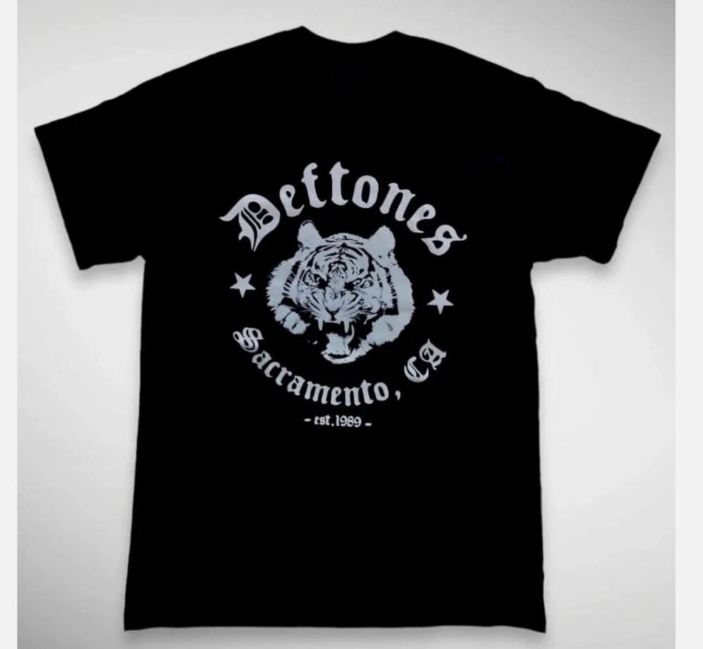 HOT! Deftones Tiger Sacramento Unisex Cotton Black T-Shirt, Size S-5XL Unisex T-Shirt