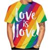 T-shirt 3D Printed Rainbow Gradient Love Pattern Summer Men Women Children Fashion Casual Oversized Crew Neck T-shirt Family Top