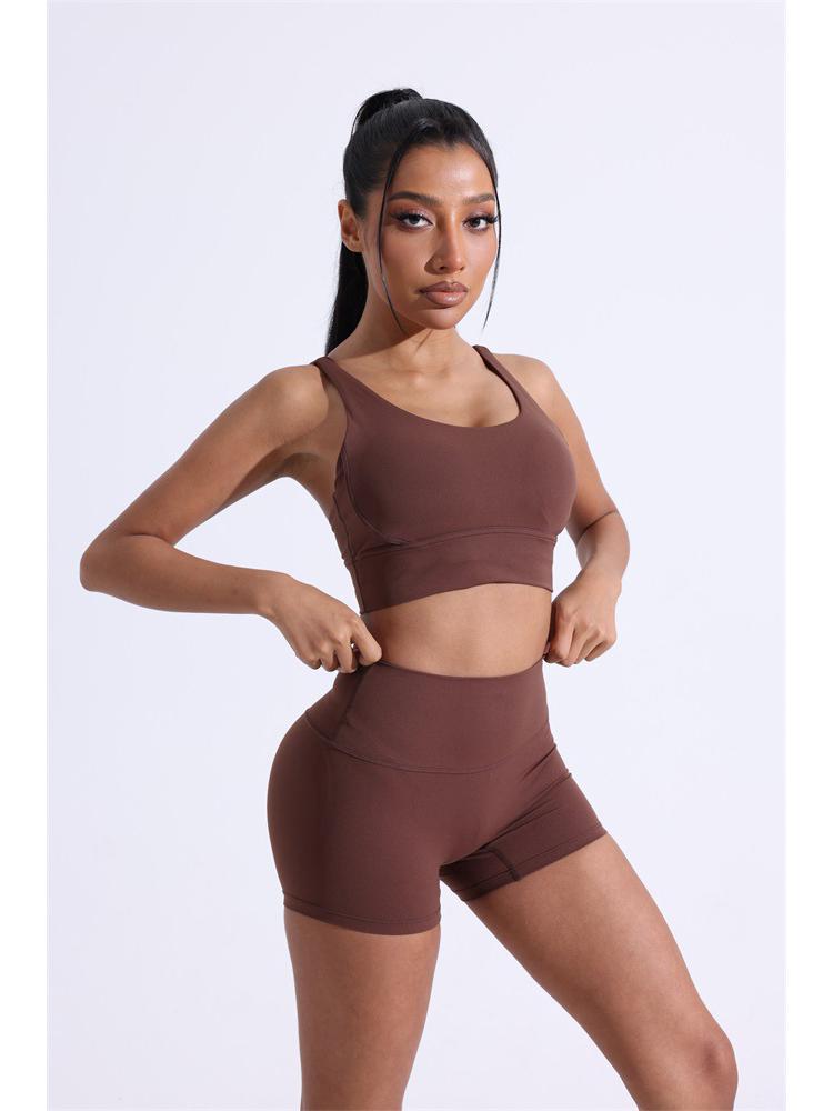 Женский спортивный бюстгальтер для йоги с перекрещенной спинкой Nude Feel