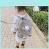Zebra Lion Tiger Giraffe Flamingo Print Children Plush Backpack Detachable Doll