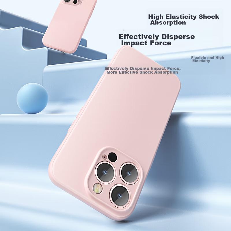 Pisen 15 Pro Max Phone Case, Flexible Liquid Silicone Case, Full Protection Anti-Scratch Anti-Shock Ultra-Thin Soft Case, Antique White