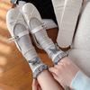 Ladies Summer Thin Bow Plingham Lace Ballet Breathable Boneless Mid Tube Pile Socks