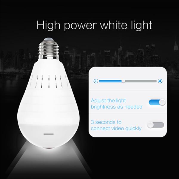 960P Wi-Fi Панорамная камера Лампа 360 градусов «рыбий глаз» Беспроводная домашняя безопасность Видеонаблюдение Night V