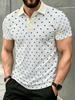 Men'S Outdoor Polo Shirt, Multi-Sizes Available, Polka Dot Print, Fashionable And Comfortable, Men'S Top Suitable for Hiking And Outdoor Leisure,