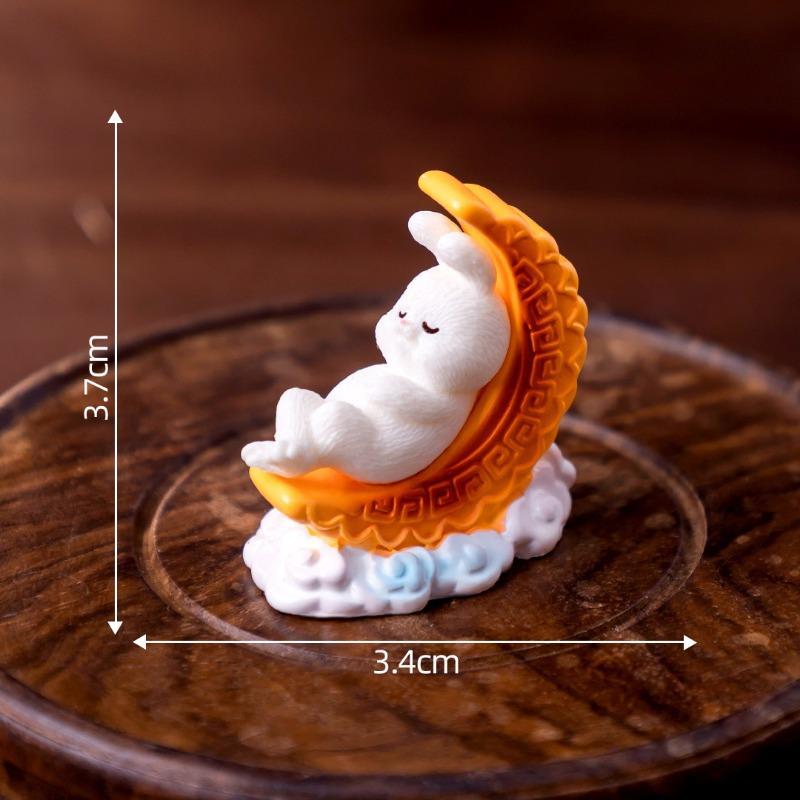 Mid-Autumn Festival Mooncakes Rabbit Figurines Decorative Gifts Accessories Car Office Desks and Small Ornaments