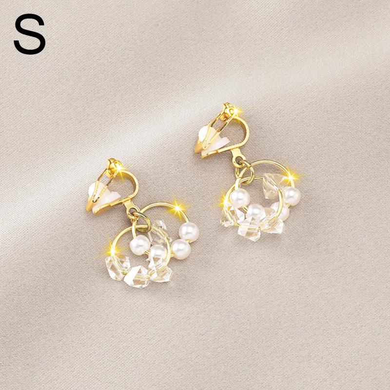 Модные серьги «Звезда Луна» с жемчугом, клипсы для ушей, цветочные украшения с бантом