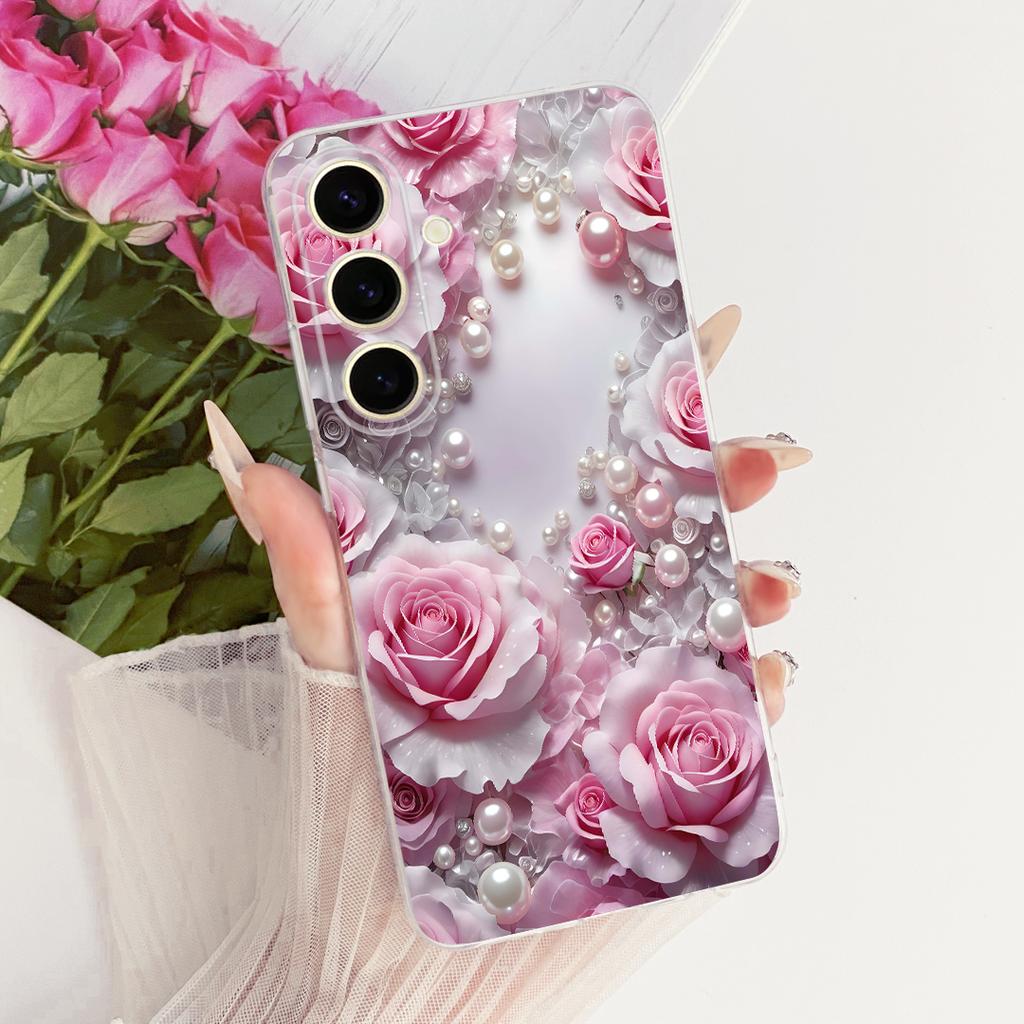For Samsung Galaxy S25+ S25 2026 Cute Flower Butterfly Cat Painted Case For Samsung S25 5G S25Plus Soft Silicone TPU Phone Cases