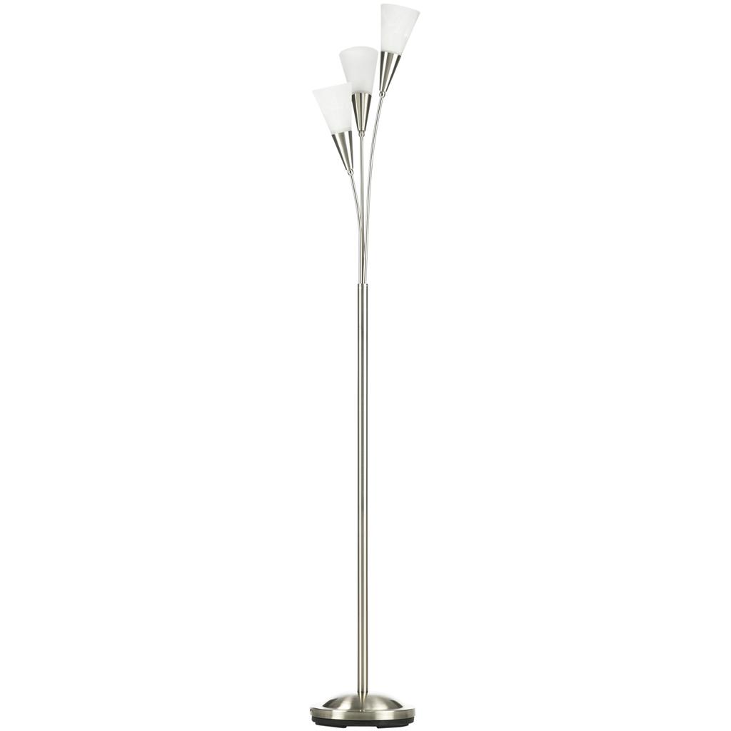 3 Light Upright Floor Lamps For Living Room Modern Standing Lamp For Bedroom With Steel Base Bulb Not Included Silver