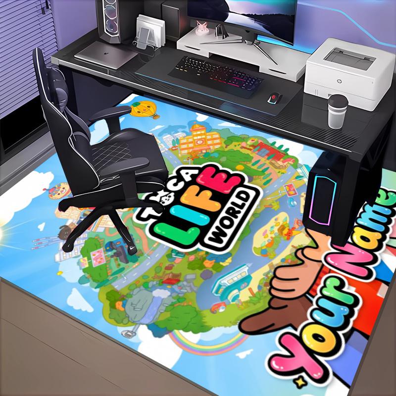 Custom Name Toca Boca World Rug Office Rug, Indoor Rug, Chair Rug, Living Rooms, Doormat Game Rug Home Decor Birthday Christmas Gifts