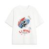 Li Ning Sports Lifestyle Series Casual Simple Solid Color Round Neck Loose Pullover Short Sleeve T-Shirt Unisex T-Shirt Off-White AHSV167-9