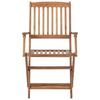 Folding Garden Chairs with Cushions 8 pcs Solid Acacia Wood