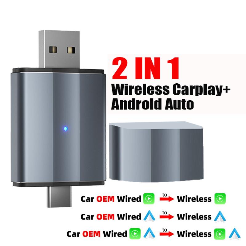 2 в 1 Wifi Carplay Box Android Auto Adapt Wireless Carplay Display Bluetooth 5.0 Type C и USB для проводного смарт-бокса OEM-обновления