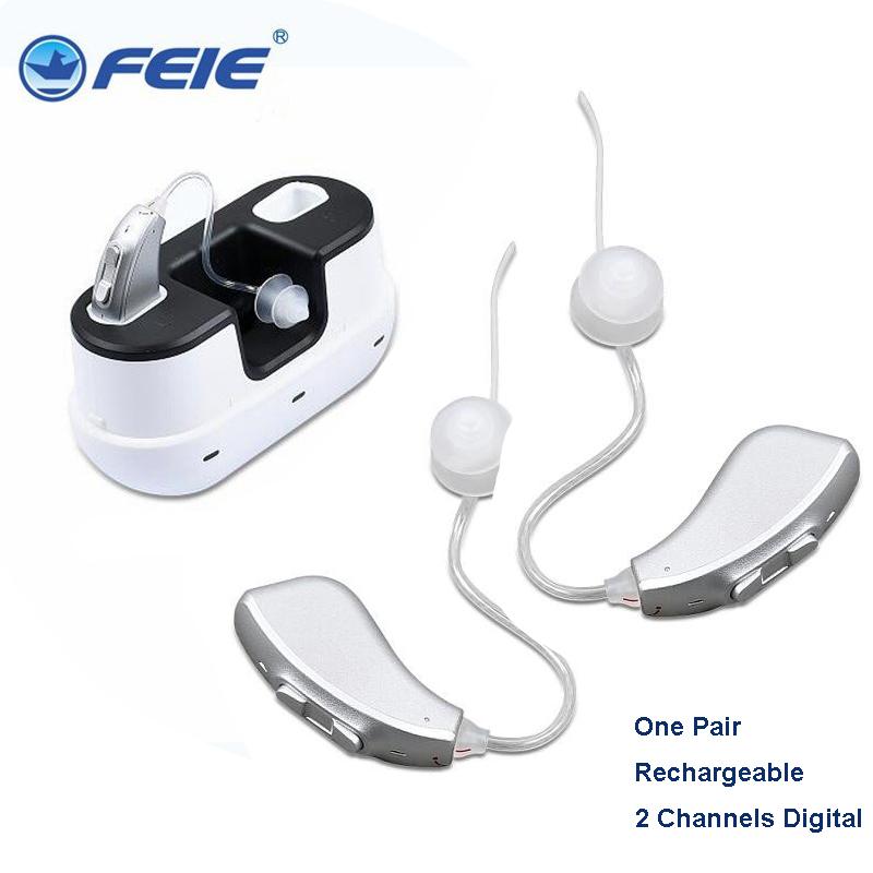 MY-2 Hearing Aids Audifonos Inalambricos Elderly Adjustable Wireless RIC Hearing Aid Ear Sound Amplifier with Rechargeable Base