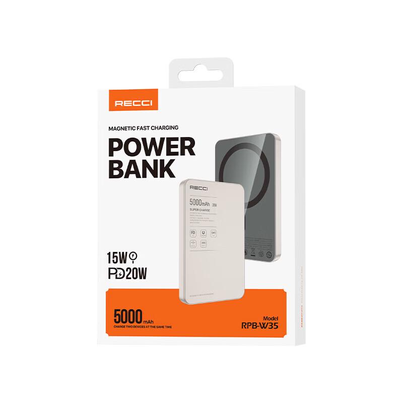 Магнитный беспроводной power bank Recci PB-W35 5000 мАч