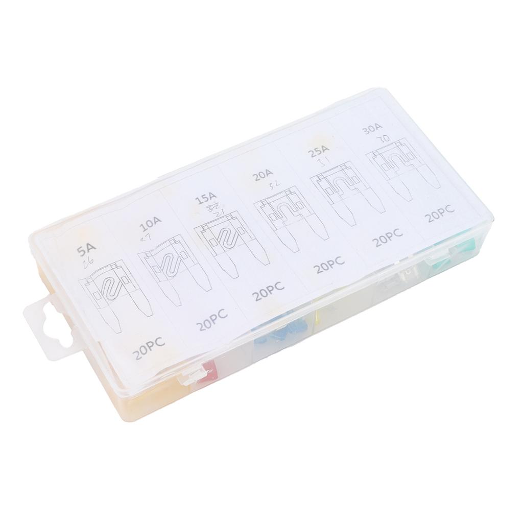 Набор автомобильных ножевых предохранителей 120 шт. Мини универсальный 5 10 15 20 25 30А для мотоцикла, транспортного средства