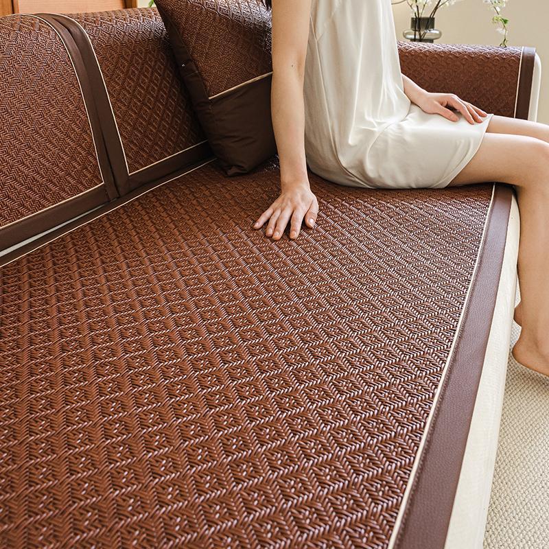 Rattan Mat Sofa Cushion, Summer Mat Cushion, Summer Non-Slip Leather Sofa Cover New Cold Cover
