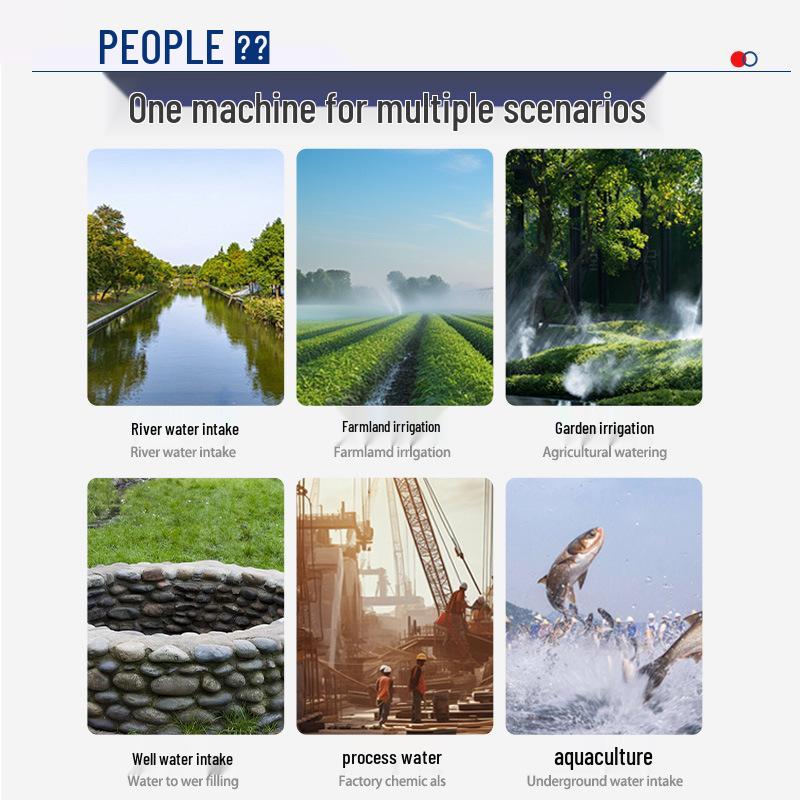 People's Stainless Steel Deep Well Submersible Pump, 220V/380V, High Head & Large Flow for Irrigation