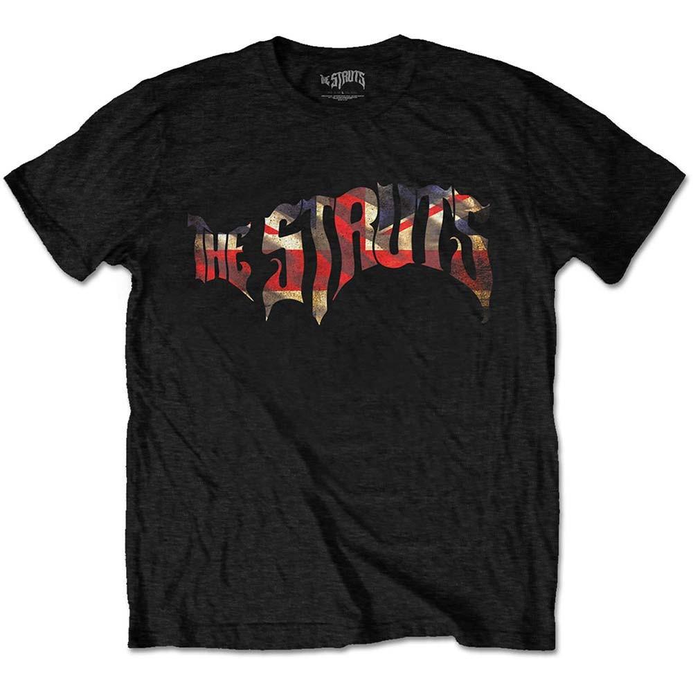 Men's Struts Union Jack Logo Slim Fit T-shirt Small Black