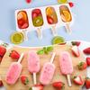4 Grid Silicone Ice Cream Mold Silicone Popsicle Mold DIY Fruit Juice Ice Pop Cube Maker Tray Popsicle Mould Baking Accessories