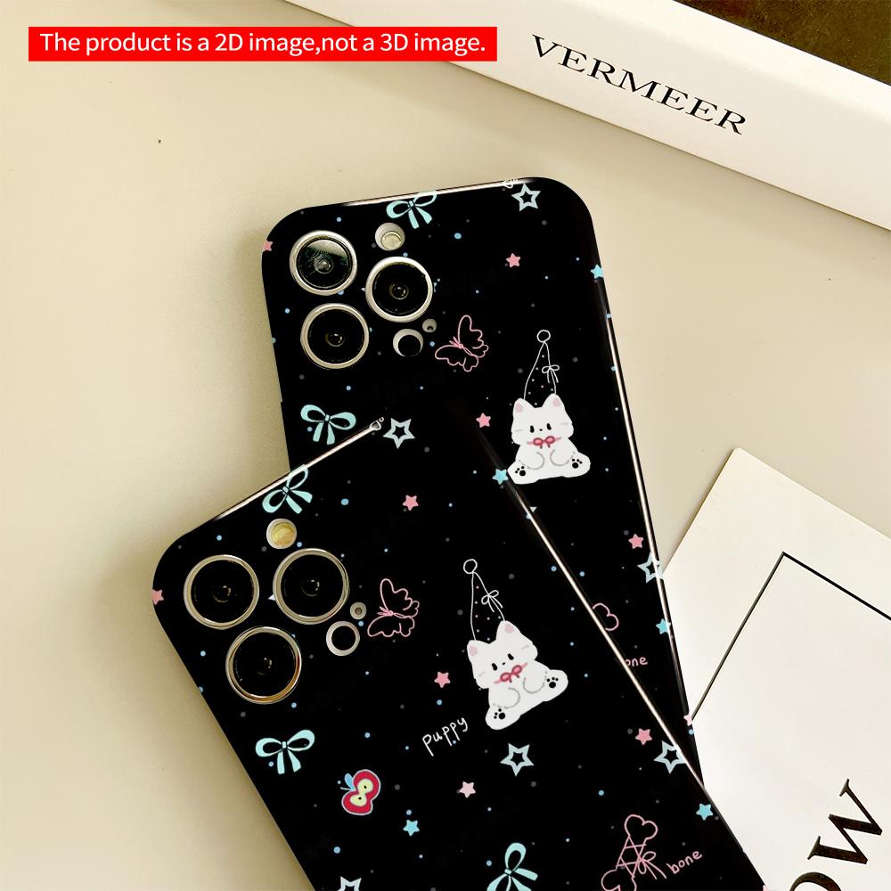 Cute Puppy & Starry Night Phone Case All inclusive film hard phone case, compatible with iPhone 18 Pro Max 17 16 15 14 13 12 11