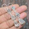 Aquamarine Rough Gemstone 925 Sterling Silver Handmade Wonderful Jewelry Earring