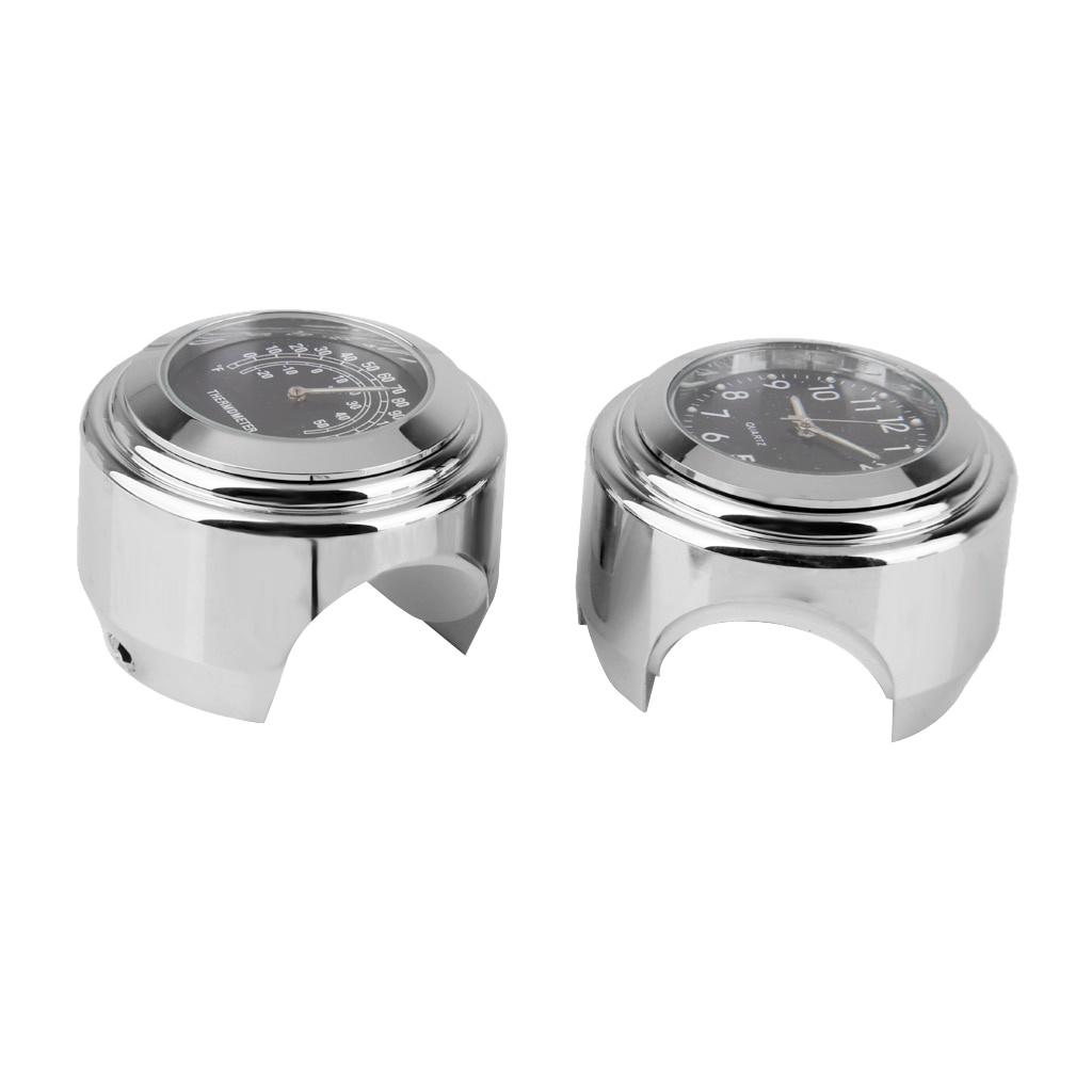 7/8 'крепление на руль мотоцикла, кварцевые часы, термометр, мотоциклетные часы, водонепроницаемые часы с циферблатом, крепление на руль мотоцикла