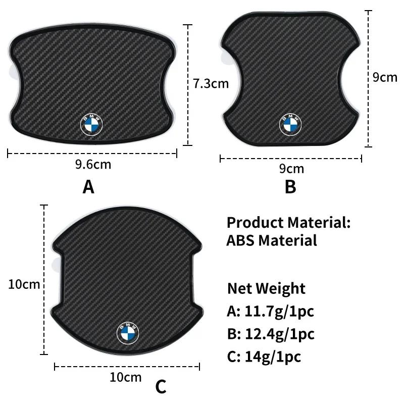 New 4PCS Car Door Handle Bowl Scratch Protector Carbon Fiber Stickers Anti Collision For BMW E46 E90 E60 F30 F10 E39 E36 F2