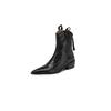 Krazing Pot Sheep Skin Autumn Winter Shoes Med Heels Size 43 Western Boots High Quality Slip On Ankle Boots