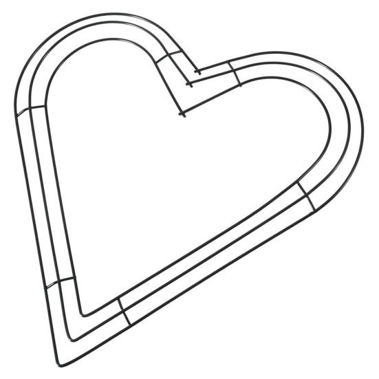 Рамка для венка Твердая форма Проволочная настенная металлическая форма венка в форме сердца для домашнего декора