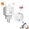 Умная розетка Tuya 20A WiFi с измерителем мощности и голосовым управлением ИИ, вилка ЕС