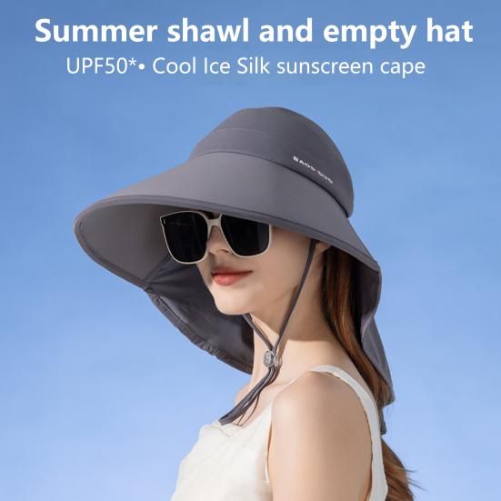 Женская широкополая солнцезащитная шляпа, сворачиваемая, с защитой от ультрафиолета, с клапаном на шее, с UPF 50+, рыболовная шляпа с отверстием для хвоста для походов на пляж