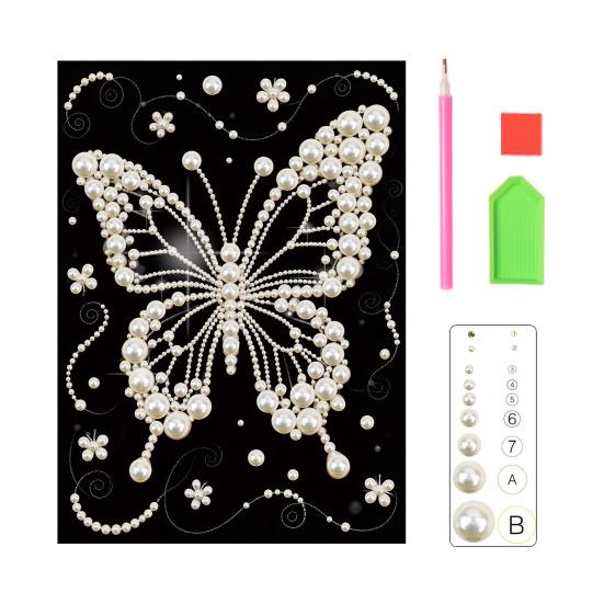 Набор для 3D-рисования жемчугом DIY Искусство и поделки из искусственного жемчуга для взрослых Мозаичная настенная живопись Картина с жемчугом и стразами в виде бабочки для декора дома и спальни