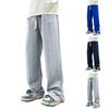 Мужские однотонные свободные спортивные штаны с широкими штанинами, мужские повседневные модные спортивные штаны