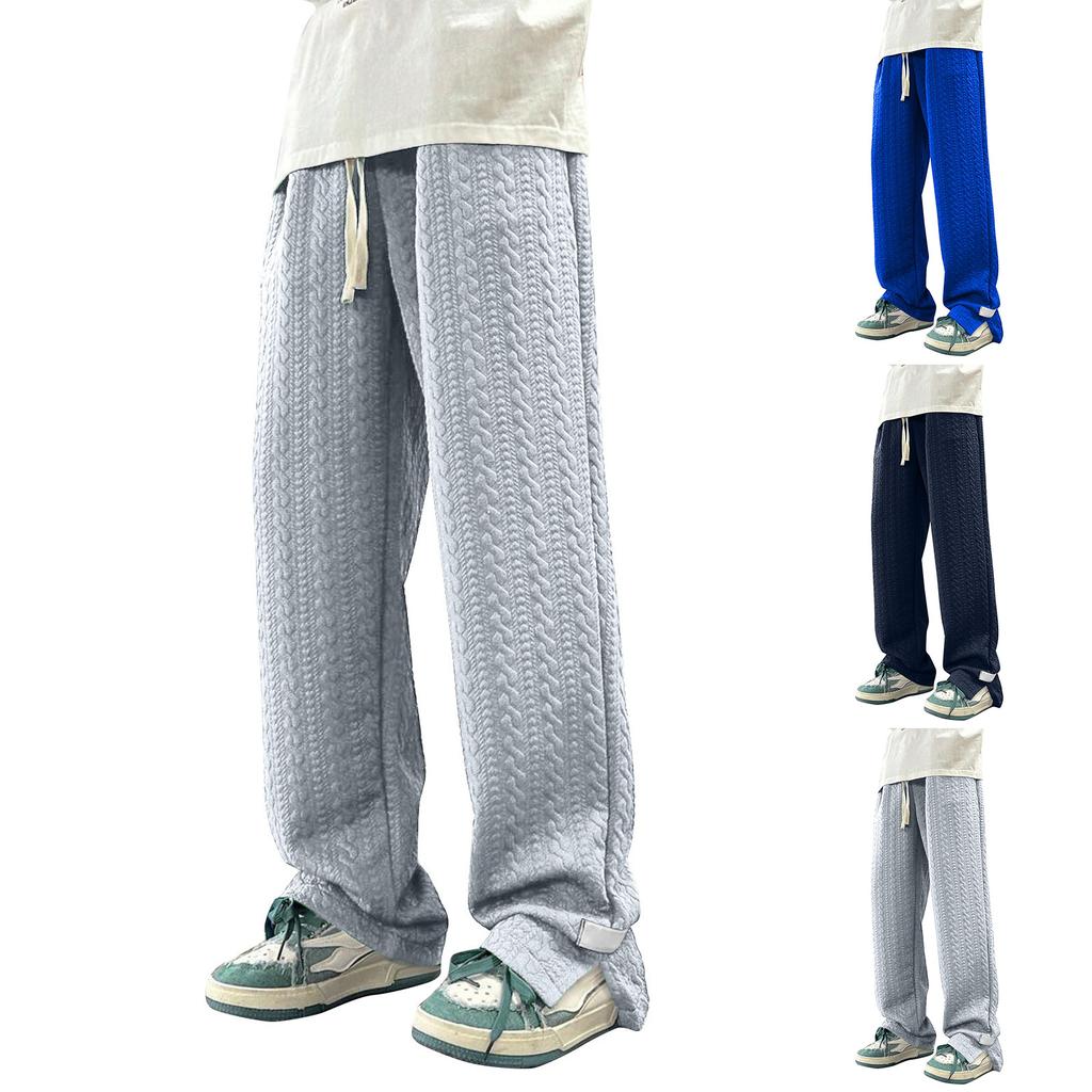 Мужские однотонные свободные спортивные штаны с широкими штанинами, мужские повседневные модные спортивные штаны