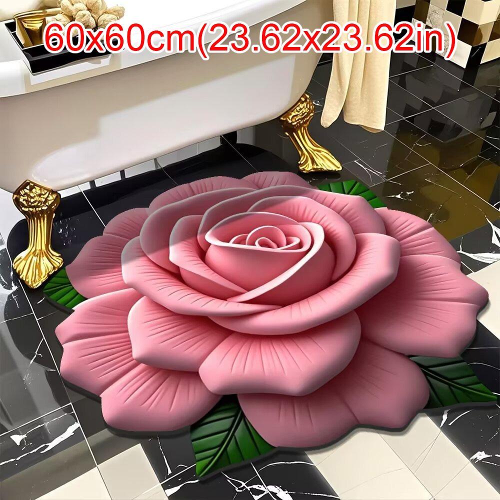 Коврик на пол в форме пиона, мягкий дверной уплотнитель, прочный плед для гостиной, чайного столика, прикроватный
