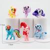 Модель My Little Pony Фигурки Фигурки Действия Игрушка Мультфильм Аниме Пинки/Флаттершай/Сумеречная Искорка Кукла Украшение Подарок