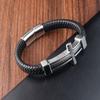 Vintage Cross Bracelet for Men Stainless Steel Braided Leather Rope Bracelet Hip Hop Punk Male Jewelry Accessories