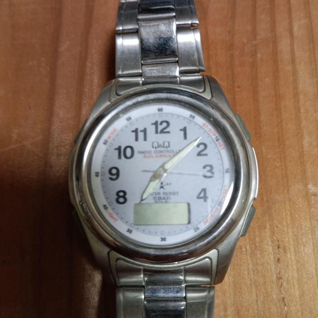 Used Q&Q Radio Solar Men's Watch Analog Digital