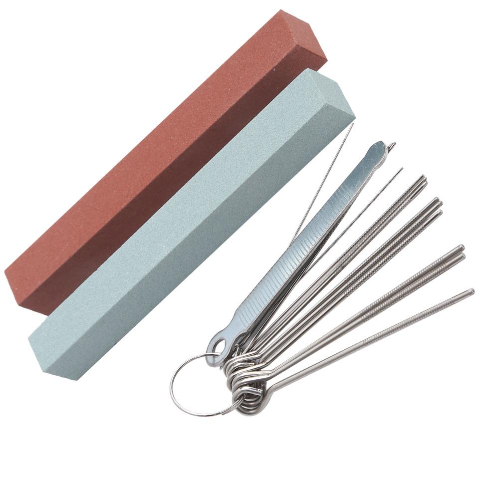 Stainless Steel+Sharpening Stone Guitar Maintenance Kit Multi-color Fret Polishing Tool  For Guitar