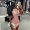 Европейский и американский стиль весна новая женская одежда облегающая мода сексуальное открытое сзади платье с пайетками и бахромой
