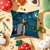 Funny VVan Gogh Cushion Cover Plush Fabric Soft DoubleSided Printed Sofa Warm Winter Home Gift Pillow Cover