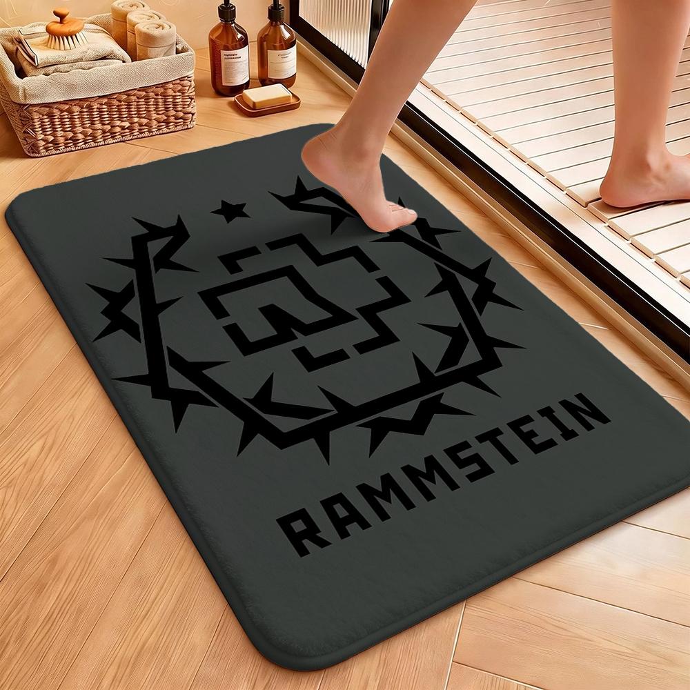 Rammstein Iconic Industrial Metal Logo Theme Rug Durable Stainresistant Carpet For Bathroom Kitchen Home Party Decor Great Holiday Gift