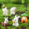 Micro Landscape Cute Cartoon Mini Carrot Rabbit Horticultural Resin Ornaments Bonsai Animal Decoration